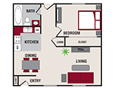 Featherstone Apartments Floorplan 1