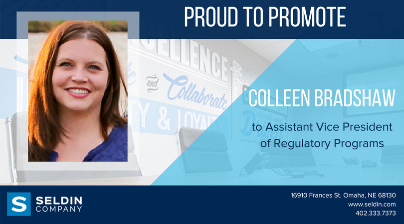 COLLEEN BRADSHAW PROMOTED TO ASSISTANT VICE PRESIDENT OF REGULATORY PROGRAMS